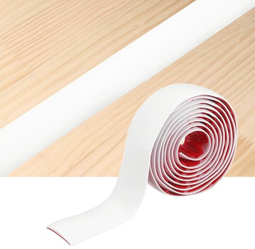 QUARKZMAN Tiras De Transición Para Suelo 2m x 4cm (LxW) Autoadhesivas Para Bordes De Vinilo PVC Cubresuelos Divisor Plano Para Unir Huecos Entre Suelos Blanco