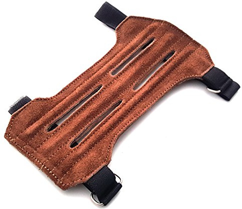 starlingukpk Quality Soft Suede Leather Archery Arm Guard, Shooting Arm Guard. (Brown)