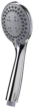 Croydex Nero Chrome Shower Head with Three Functions - Chrome Plated ABS, Large Shower Head with Rub Clean Nozzles, Suitable for Low Pressure Systems, Eco Water Saving Feature