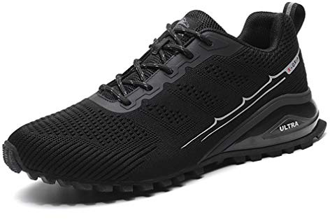 Dannto Running Shoes Mens Trainers Lightweight Outdoor Sports Shoes Athletic Gym(Black,40)