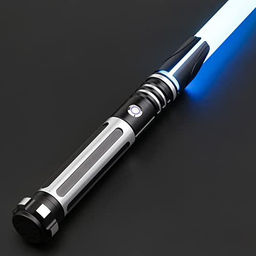 ANASABER Dueling Lightsaber, Motion Control Lightsabers for Adults,Smooth Swing Light Saber with 16 Sound Fonts,RGB 12 Colors Changeable, Metal Hilt for Xmas Gift, Halloween Cosplay, S9 (Black)