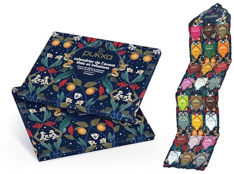 Pukka, Calendriers de l'Avent, Thés et Infusions Biologiques et Ayurvédiques,Idée cadeau pour Homme et Femme,Sélection de Thés Bio, Ingrédients Biologiques,Lot de 2x24 sachets