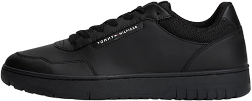 Tommy Hilfiger Uomo Sneakers con Suola Preformata Basket Core Profilo Basso, Nero (Black), 45