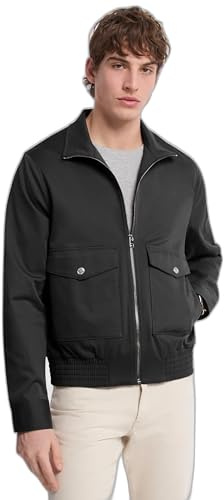 Michael Kors Men's Cotton Harrington Jacket, Black, Large