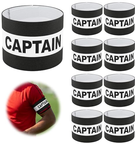 9pcs Captains Armband, Football Captain Armbands for Youth and Adults | Breathable Nylon Sports Arm Bands for Soccer Rugby Basketball Hockey Team Leaders