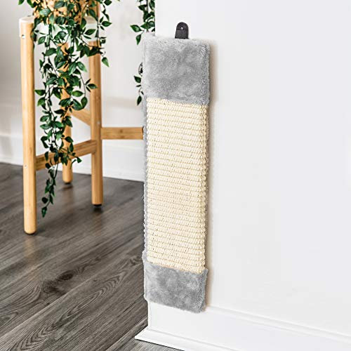 FiNeWaY Cat Pet Kitten Corner Sisal Wall Scratcher Cats Hanging Cat Scratching Post Board Tree Sisal Rope Sofa - Grey