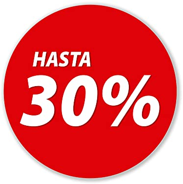 Olmedo Servicios Integrales Vinilos de Descuento Hasta 30% 40x40 cm - Cartel Adhesivo Ofertas