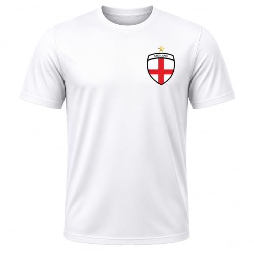 Varsany Maglietta da calcio da uomo e da donna, collezione Inghilterra Lioness England, maglietta e maglietta, Inghilterra Bianco, S