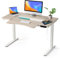 Smart Planner® Electric Standing Desk 120 x 60 cm with Storage Compartment - Height Adjustable Desk, Keyboard Tray, Digital Control Panel, USB Port - Light Wood