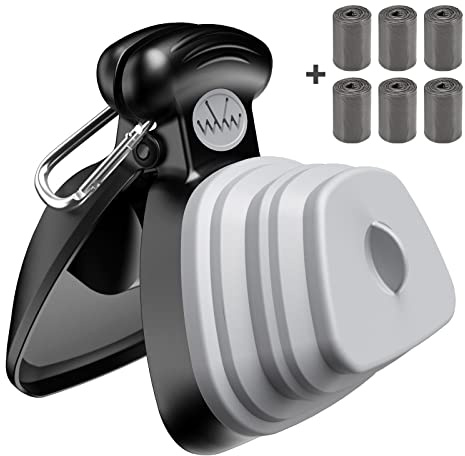 ORIA Paletta per Escrementi di Animali, Portatile Scoop di Poop Dog con Dispenser Bag, Scooper per Animali Domestici per Passeggiate all'Aria Aperta (6PCS Sacchetto per Rifiuti in Rotolo Incluso)