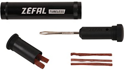 Zéfal Tubeless Reparatur-Set mit Befestigungsclip Flickzeug, Schwarz, Universal