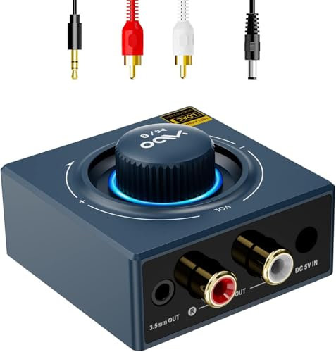 B06T3 LDAC Bluetooth Empfänger für Stereoanlage, Aptx Bluetooth Adapter HiFi Geringe Latenz(<40ms) Chinch RCA und 3,5 mm, Musikübertragung vom Handy/Tablet/Laptop/MacBook
