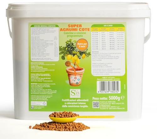SAVINI VIVAI SUPER AGRUMI COTE Engrais aux agrumes Super Cote, engrais pour toutes les plantes à production abondante, comme les citrons, les mandarines, les oranges en pot et entièrement moulues