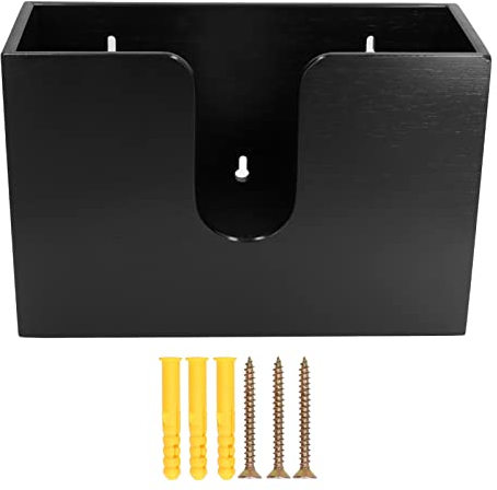 Glomora Distributeur de Serviettes en Papier,Distributeur Essuie Main Mural en Bambou,29x19x11.5cm, Distributeur à Serviette en Papier pour Pliées en V/C/Z, Cuisine, Salle De Bain, Noir