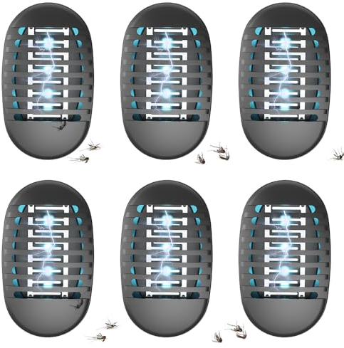XEERUN 4 Stück Mückenlampe, Insektenvernichter Elektrisch, UV-Insektenfalle, Fliegenfalle Elektrisch, MüCkenschutz Steckdose für Fliegen, Mücken, Motten, Küche, für Schlafzimmer, Indoor (Schwarz)