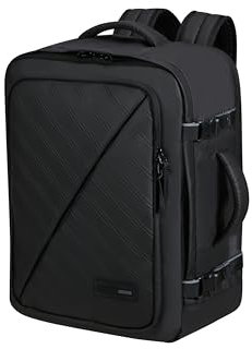 American Tourister Take2Cabin - EasyJet Kabinentasche 36 x 20 x 45 cm, 38 L, 0.80 kg, Handgepäck, Flugzeug Rucksack M Underseater, Schwarz Edition (Black Edition)