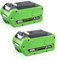 ZEERISA 6.0Ah 29462 29472 Lithium 40V Battery Replacement Compatible with GREENWORKS 40Volt 40V 29472 29462 2901319 24282 24252 25322 21332 20672 20312 21362 26272 G-Max Garden Tools (6.0Ah 2 PACK)