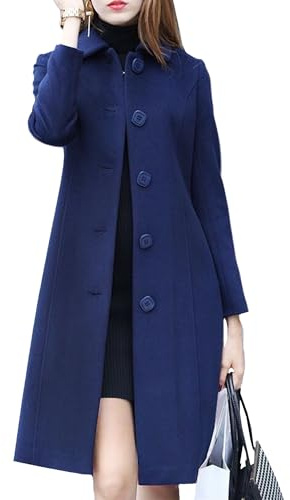 Chaquetas largas para mujer, blazer de lana ajustado, gabardina de invierno, abrigo grueso un solo pecho, abrigos Walker