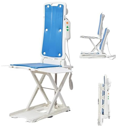 Sedia elevatrice elettrica per vasca da bagno, sedia elevatrice impermeabile IP68 per vasca, dispositivi di assistenza per il sollevamento di sedie da pavimento per anziani e disabili, supporto fino