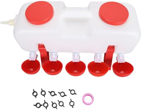 Abbeveratoio per Polli da 10 L, Abbeveratoio Automatico con 10 Ciotole, Serbatoio Capiente Ricaricabile dall'Alto per Polli, Anatre e Oche (Completamente automatico)