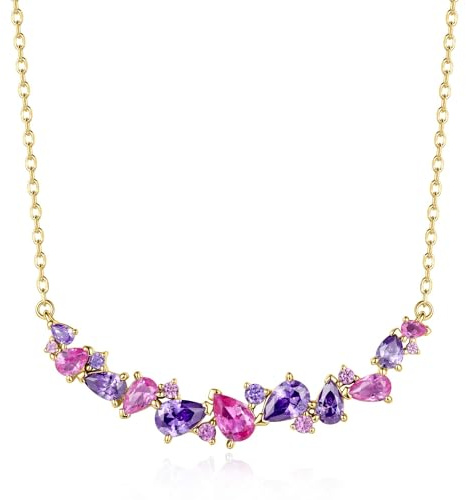 FANCIME wisteria viskning smycken kollektion gulguldpläterat sterlingsilver simulerad diamant halsband armband örhängen födelsedag mors dag bröllop smycken gåvor för dig kvinnor mor brud