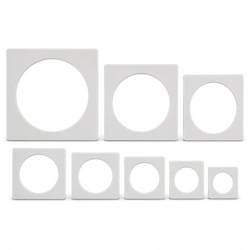 ApexPine 8 Pcs Plastic Circle Stencil Set for DIY Painting Crafts | 8 pack reusable plastic circle stencils 8 sizes, round drawing template for wall wood painting diy craft project use