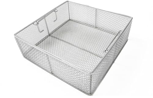 Perforerade korgar i rostfritt stål steriliseringsbricka för kirurgiska medicinska tandinstrument, 50 cm x 25 cm x 7 cm, perfekt för rengöring och tvätt