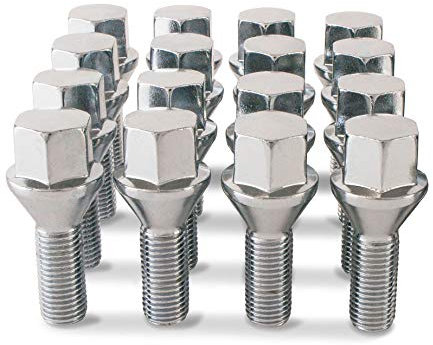 16 x Chrome Wheel Bolts Compatible With Genuine & Aftermarket Alloy Wheels M12x1.5x26mm 60° TaperPart No.16BM17