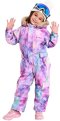 Bluemagic Big Kids Girls One Piece Snowsuits Ski Suits Waterproof Overalls Jackets Snowboarding,PPL GLX,150cm