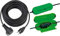 Brennenstuhl Qualitäts-Gummi-Verlängerungskabel 10m (IP44, Kabel für außen) schwarz & Safe-Box/Schutzbox für Verlängerungskabel (Schutzkapsel für Kabel, für die Verwendung im Innenbereich) grün