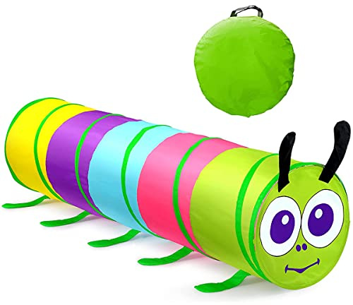 SDYGDB Kids Crawl Tunnel Pop Up Crawl Through Baby Tunnel Toy 5.9ft Play Tunnel Crawl Tube Tent Tunnel Indoor Outdoor Tunnel Toys Caterpillar Climbing Tunnel for Toddlers Baby Infant