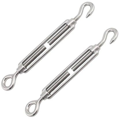 Tensor, Tensor De Alambre, Tensor De Cable, Tensor 304 De Acero Inoxidable, Tensor Alambre Acero Inoxidable 304, Tensor Alambre Acero Inoxidable, M4 Acero Inoxidable 304 Gancho Y Ojo, 2 Piezas