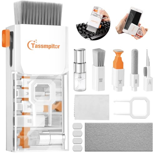 Keyboard Cleaner Laptop Cleaning Kit, All-in-One Keyboard Cleaning Kit, Laptop Cleaner Tool for MacBook iPad iPhone Computer, Portable Electronics Brush Tool for Tablet PC Camera Lens Earbuds Monitor
