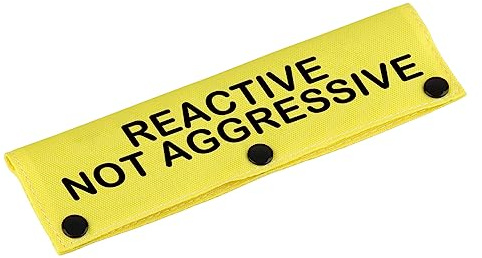 Funny Service Dog Leash Sleeve Reactive Not Aggressive Dog Leash Wrap for Pets(Not Aggressive-YE Sleeve)