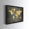 Blue Booms Weltkarte - Goldene Version Poster 120x80 Rahmen Schwarz