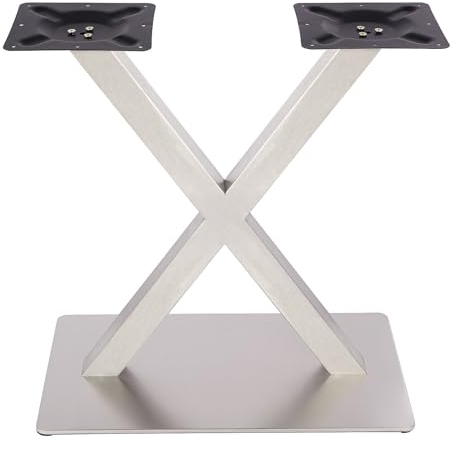 TRIEBAN Tischbeine Metall Tischgestell Edelstahl Tischbein V Form Tischkufen Tischfüße Tisch Beine, Schreibtisch Beine für DIY Schreibtisch Couchtisch Esstisch mit 70 x 40 cm Bodenplatte (X-Form)