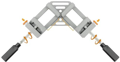 Morsetti Angolari da 90 Gradi, Morsetto Angolare in Lega di Alluminio, Rotazione della Ganascia Regolabile, Strumento di Serraggio Ad Angolo Rapido A Doppia Impugnatura per La Lavorazione del Legno()