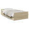 SECOLI Bett mit 2 schubladen 90x190 Bett mit Stauraum Bett 90x190 Bett mit schubladen Einzelbett Jugendbett Kinderbett Holzbett -Sonoma Eiche-90 x 190 cm