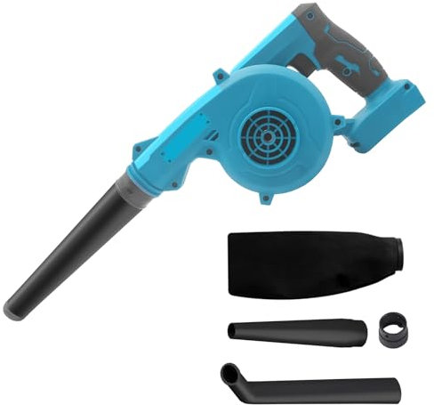 Akku Laubbläser für Makita 18V Akku,120 km/h Windkraft, 3,2 m³/min Luftstrom, 2-in-1 Laubsauger/Bläser mit Verlängerungsrohr & Staubsack Für Garten, Terrasse, Auto, Eckenreinigung (Ohne Akku)