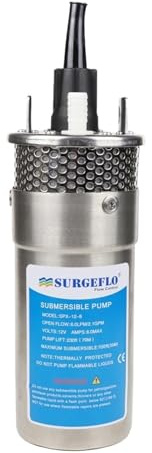 12v/24v Grande portata di sollevamento = 70m Mini pompa ad energia solare sommergibile for acqua Autolavaggio Pulizia sentina Giardino esterno Pozzo profondo 12 24 V(12V 8L min)
