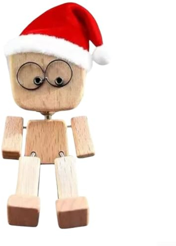 Vilgftyiet Figurine en bois à base lestée avec 12 visages magnétiques et coussinet en caoutchouc antidérapant pour un placement stable dans les voitures et les bureaux (B)