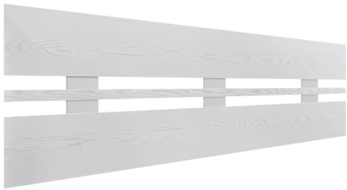 DHOME Testiera in Legno Riciclato MDF Orizzontale Larga per Letto con Pallet Ferramenta Inclusa (160x46 Orizzontale Larga, Bianco Rustico)