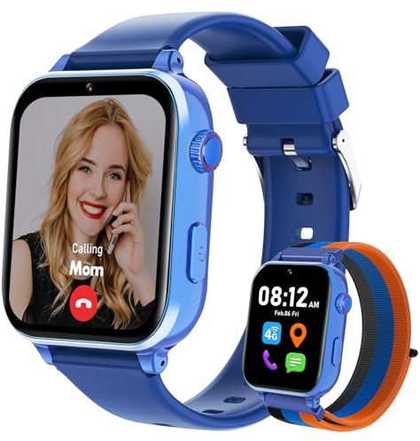 Xipax 4G Kids Smart Watch for Boys Girls with GPS Tracker, Kid Smartwatch Phone Call SOS Video Call for Kids Birthday Gift Ages 4-12