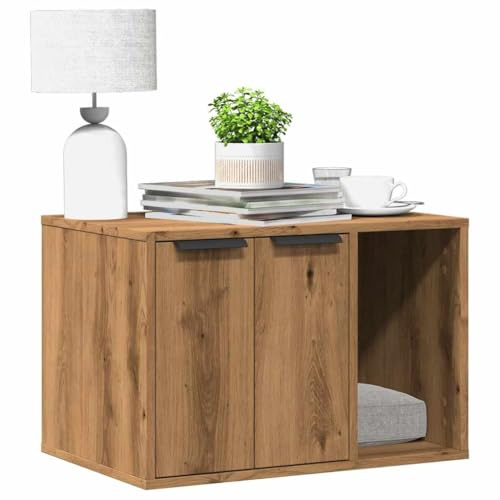 Mokuyary Meuble de Bac à Litière pour Chat 60x40x40 cm Salon | Maison de Toilettes pour Chats, Table Basse pour Chambre, Balcon