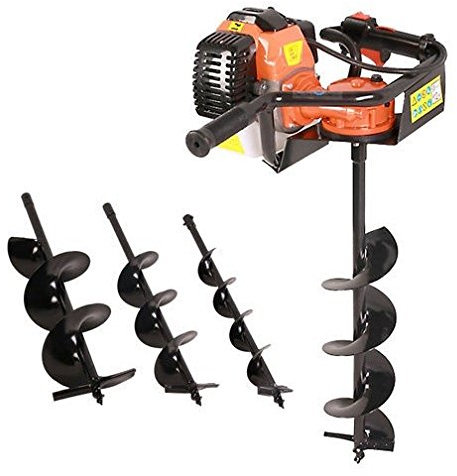 Varan Motors TT-GD520-EU2 BENZIN ERDBOHRER 3PS 52CC EU2 + 3 BOHR-SCHNECKEN BOHRER PFAHLBOHRER ERDLOCHBOHRER