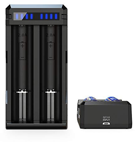 3A Schnelles Ladegerät XTAR SC2 QC3.0 - Kompaktes schnelles Ladegerät 18650 Ladegerät für Li-Ion Akkus 18650 18700 20700 21700 22650 25500 26650