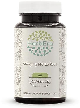 HerbEra Stinging Nettle Root 60 Capsules, 500 mg, Stinging Nettle (Urtica Dioica) Dried Root (60 Capsules)