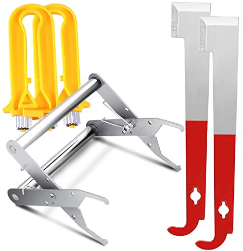 GZLFH 5 Stk Imker Zubehör, 1 Metall Wabenheber Klammer, 2 Hive Rahmen Drahtspanner, 2 Stockmeißel Imker, für Manuelle Imkereibedarf für Imker, Honiggärten usw