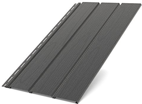 Bryza Panneaux en plastique anthracite RAL7021 - 2,00 m - Panneaux muraux - Panneaux de plafond - Pour l'intérieur et l'extérieur - Caisse de toit - Revêtement mural - Aspect bois (motif de qualité)