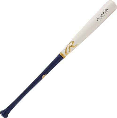 Rawlings Unisex-Erwachsene Adult Birch Wood Baseball Bat | Big Stick Elite | Multiple Colors/Styles Baseballschläger aus Holz, Natur/Marineblau – 110 Profil, 34